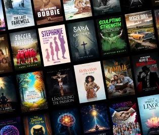 Collection of published book covers and listings